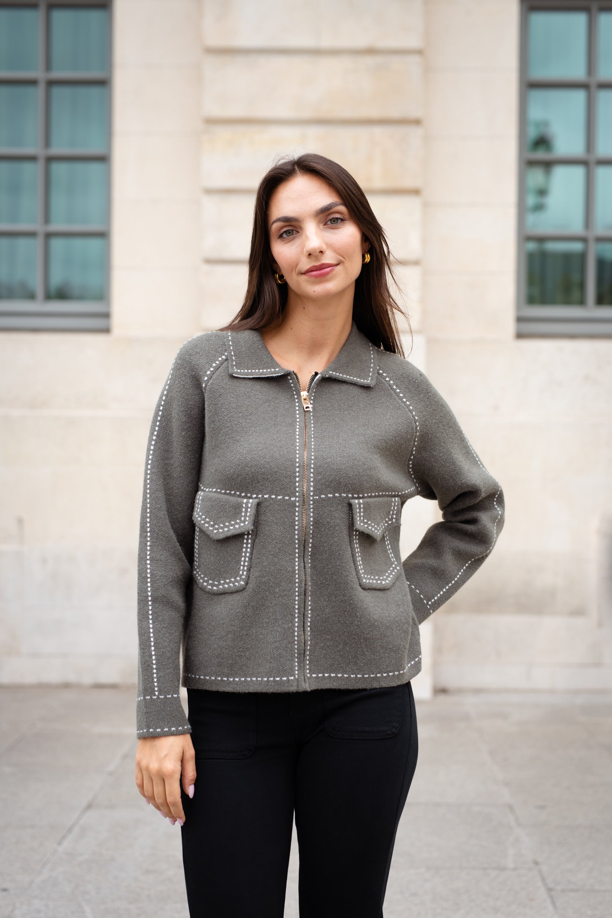 Veste à surpiqure Paola
