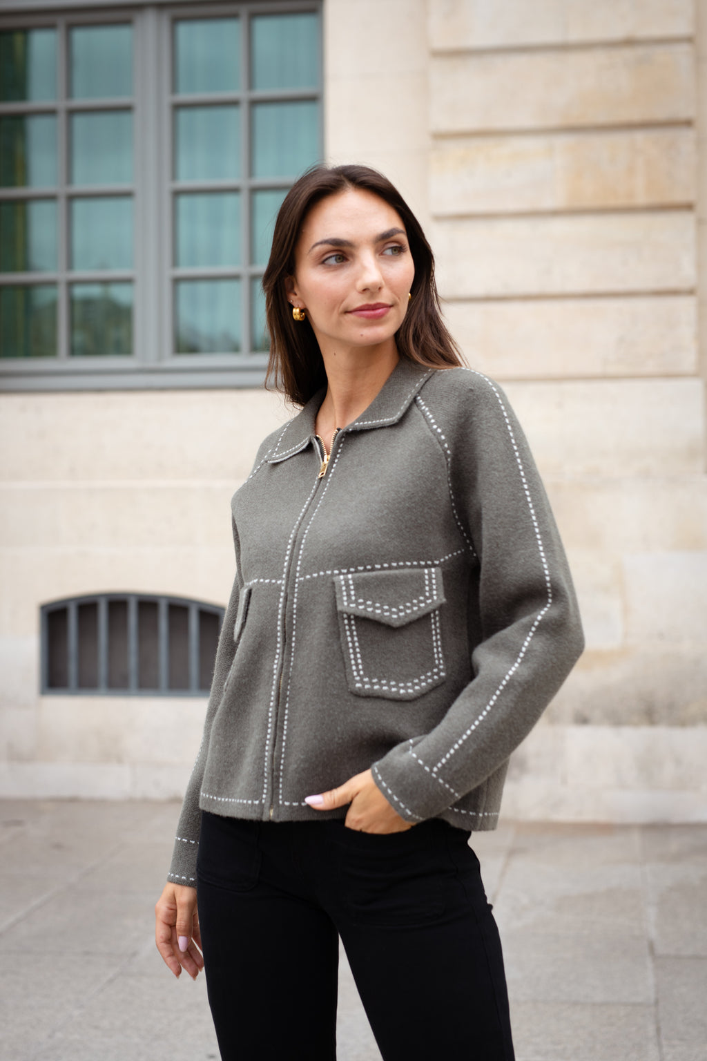 Veste à surpiqure Paola